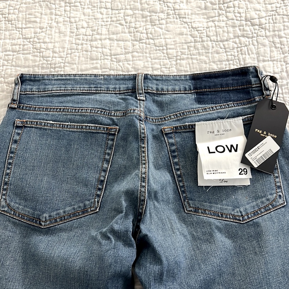 NWT Rag & Bone Dre Low-Rise Boyfriend Jeans in Mick Distressed Raw Hem - Picture 5 of 8